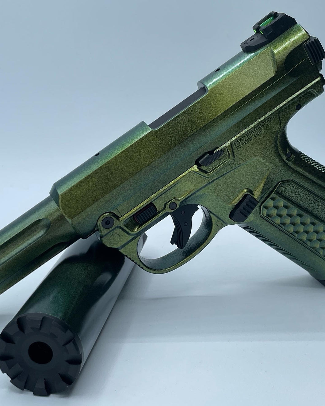 ASG AAP-01 Airsoft (Green Chameleon) w/ Green Suppressor